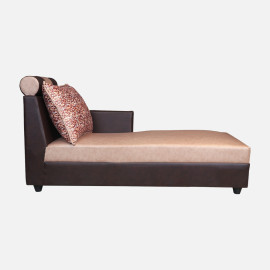 MAARK U SHAPE FABRIC CORNER SOFA 5 SEATER WITH DIWAN MAGAMERU BROWN COLOUR