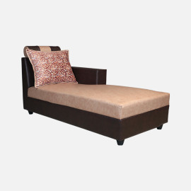 MAARK U SHAPE FABRIC CORNER SOFA 5 SEATER WITH DIWAN MAGAMERU BROWN COLOUR