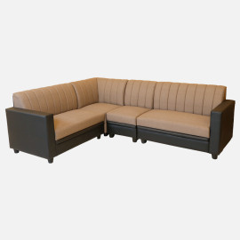 MAARK FABRIC CORNER SOFA 5 SEATER HACKSAW BROWN COLOUR