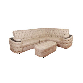 MAARK FABRIC CORNER SOFA 5 SEATER BMW WITH PUFFY HALF WHITE COLOUR