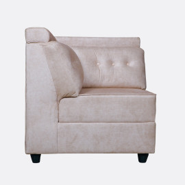 MAARK FABRIC CORNER SOFA 5 SEATER CLASSIC HALF WHITE COLOUR