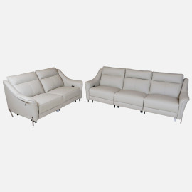 MAARK LEATHER SOFA SET (3+2) 2327 L.GRAY COLOUR HT 