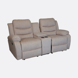 MAARK MANUAL RECLINER FABRIC SOFA SET WITH CONSOLE (3+2RR+1MR) MAGILCHI HALF WHITE COLOUR