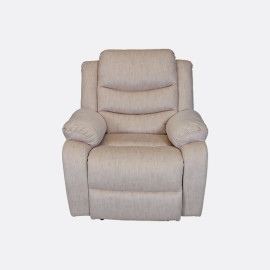MAARK MANUAL RECLINER FABRIC SOFA SET WITH CONSOLE (3+2RR+1MR) MAGILCHI HALF WHITE COLOUR