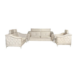 MAARK FABRIC SOFA SET (3+2+1) ROYAL HALF WHITE COLOUR