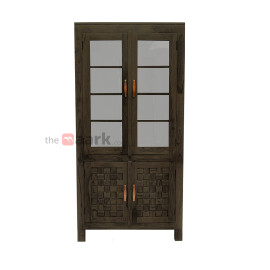 MAARK SEESHAM WOOD 2 DOOR CROCKERY UNIT 6119 STONE FINISH SV