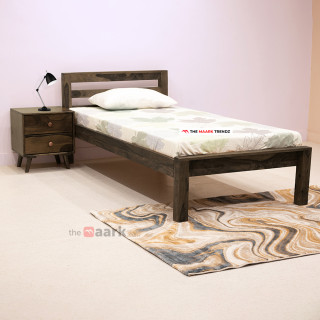 MAARK SHEESHAM WOOD SINGLE BED (3*6) 3133 STONE FINISH SV