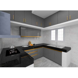 MAARK MODULAR KITCHEN U TYPE BEIGE