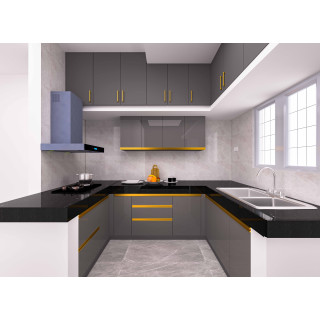 MAARK MODULAR KITCHEN U TYPE BEIGE