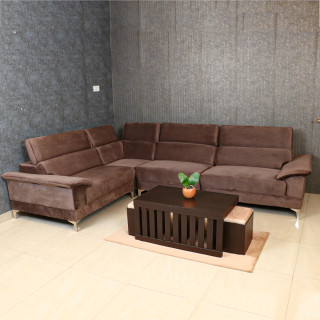 MAARK FABRIC CORNER SOFA 6 SEATER ROYCE BROWN COLOUR