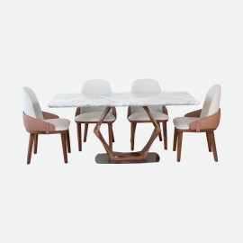 MAARK MARBLE TOP 6 SEATER DINING SET 2028-2000 HT