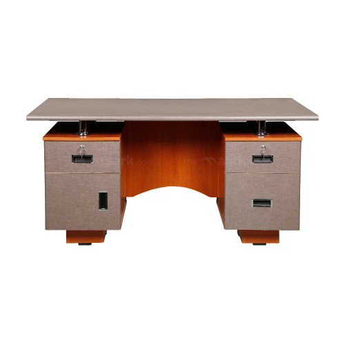 OFFICE TABLE IN CHERRY AND GREY COLOR