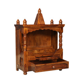 MAARK SHEESHAM WOOD POOJA RACK 1013 NATURAL FINISH SV