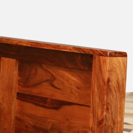MAARK SHEESHAM WOOD QUEEN SIZE BED (5*6.5) 3028 NATURAL FINISH SV