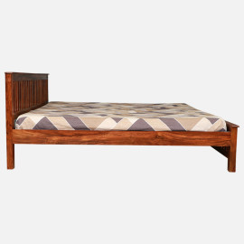 MAARK SHEESHAM WOOD KING SIZE BED (6*6.5) 3086 NATURAL FINISH SV