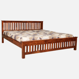 MAARK SHEESHAM WOOD KING SIZE BED (6*6.5) 3086 NATURAL FINISH SV