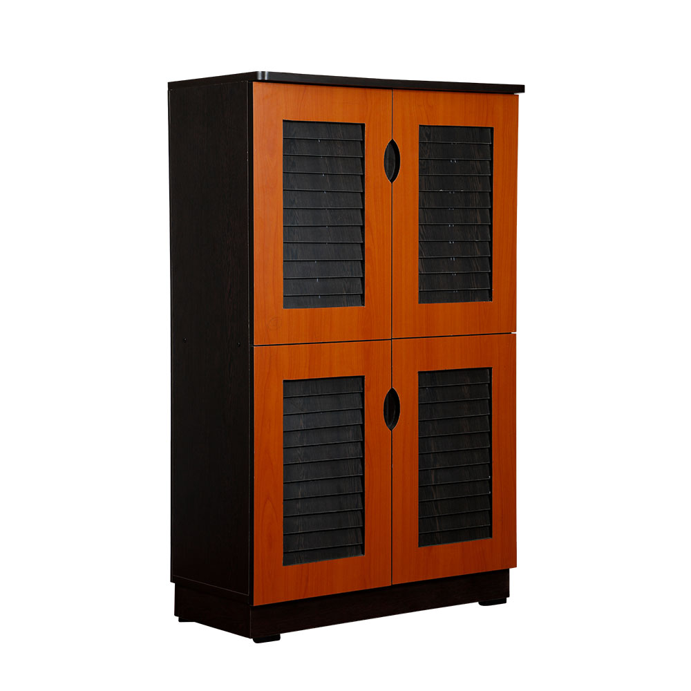 Rucky Wooden Shoe Rack in Brown and Orange Color