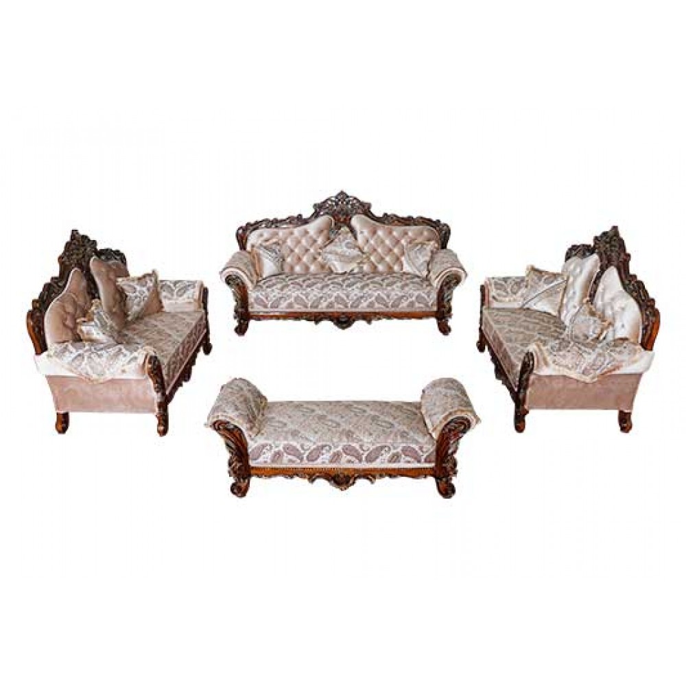 Royal Sofa in India | Buy Teak Wood Sofa Online | 3+2+2+Shetty