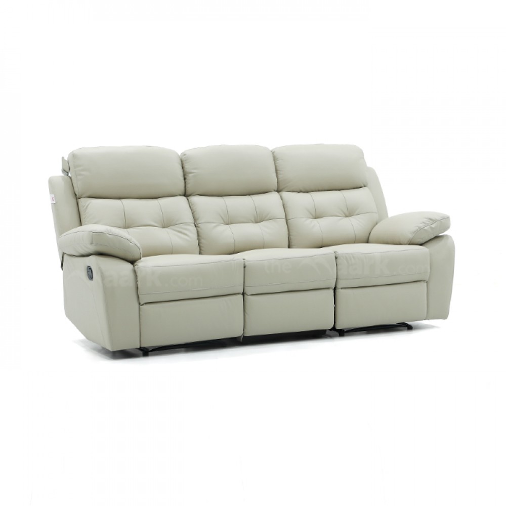 Leather Recliner Sofa 1157 Three Seater cream Color