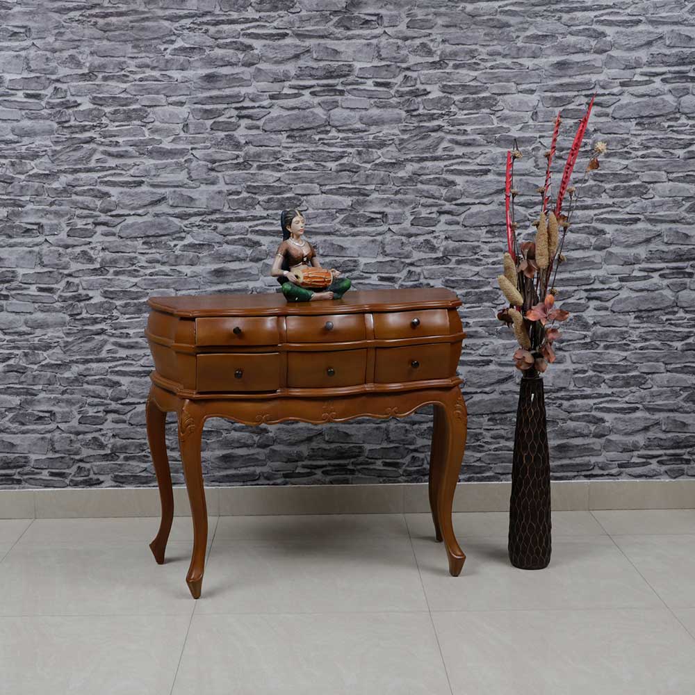 WOODEN CONSOLE TABLE IN TEAK WOOD COLOR