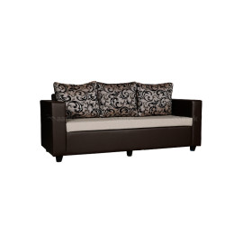 MAARK FABRIC THREE SEATER SOFA TINY WITH PUFFY BROWN COLOUR