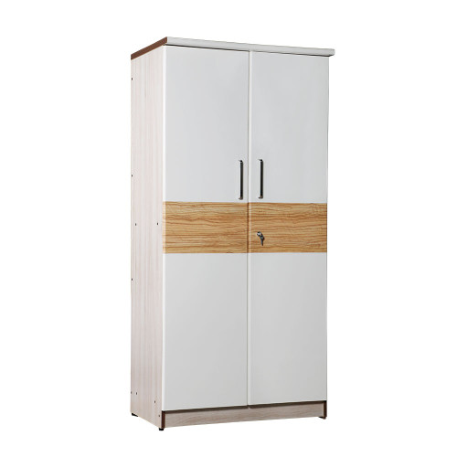 Two Door Wardrobe with Wooden 