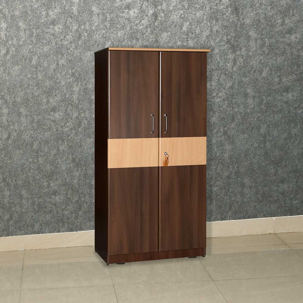 WOODEN TWO DOOR WARDROBE IN SANDAL WITH ACACIA COLOR