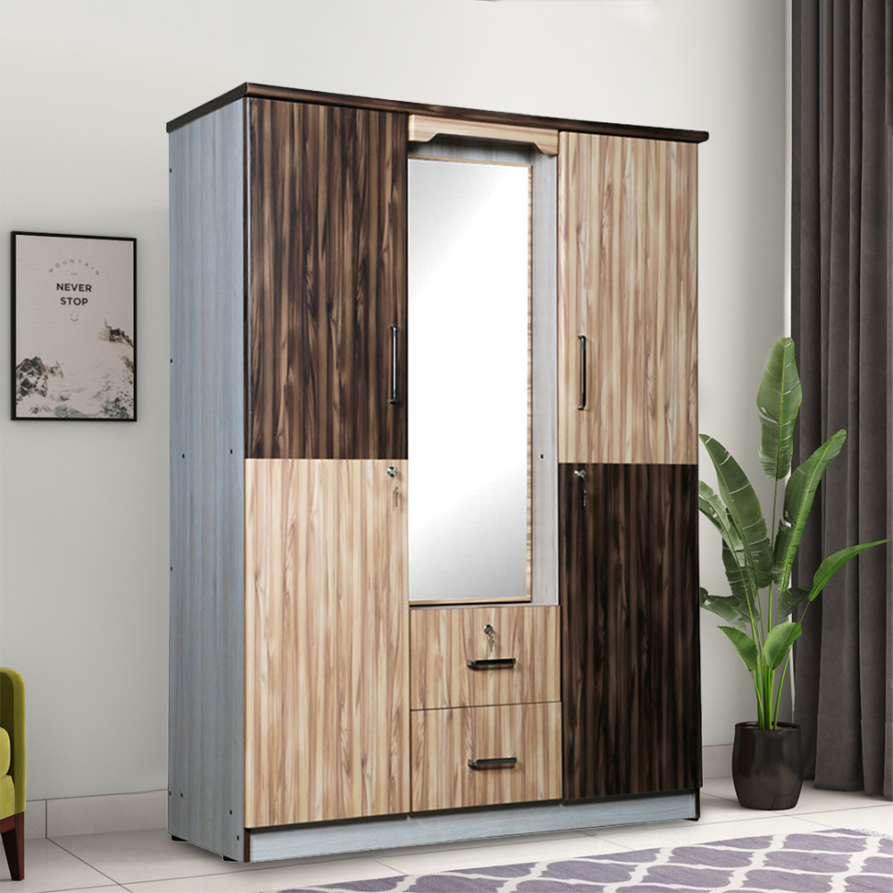 MAARK 3 DOOR WARDROBE PF WITH DRESSER