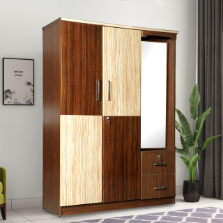 MAARK 3 DOOR WARDROBE PF WITH DRESSER