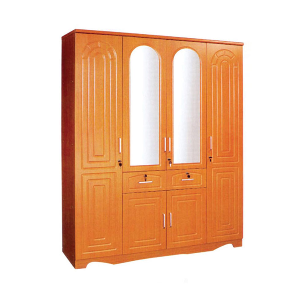 Gold Four Door Wooden Wardrobe Designed