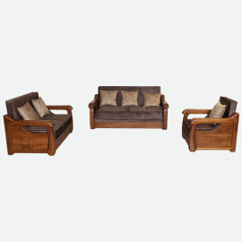 MAARK WOODEN SOFA SET (3+2+1) 002 GI