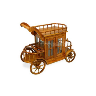 MAARK WOODEN INDO DINING SERVICE TROLLEY HT